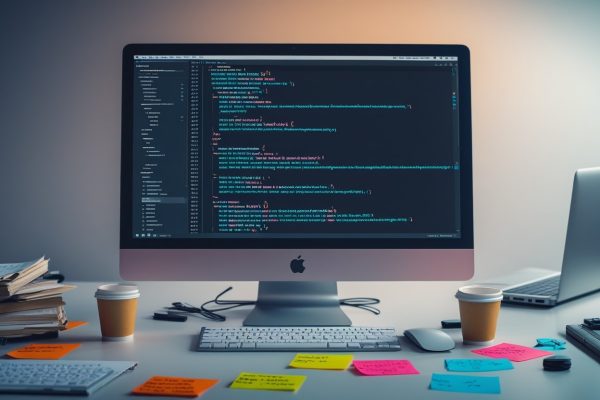 Auf dem Bild ist der Text "Creating digital solutions that inspire" vor einem Hintergrund mit WordPress-Logo und krea...